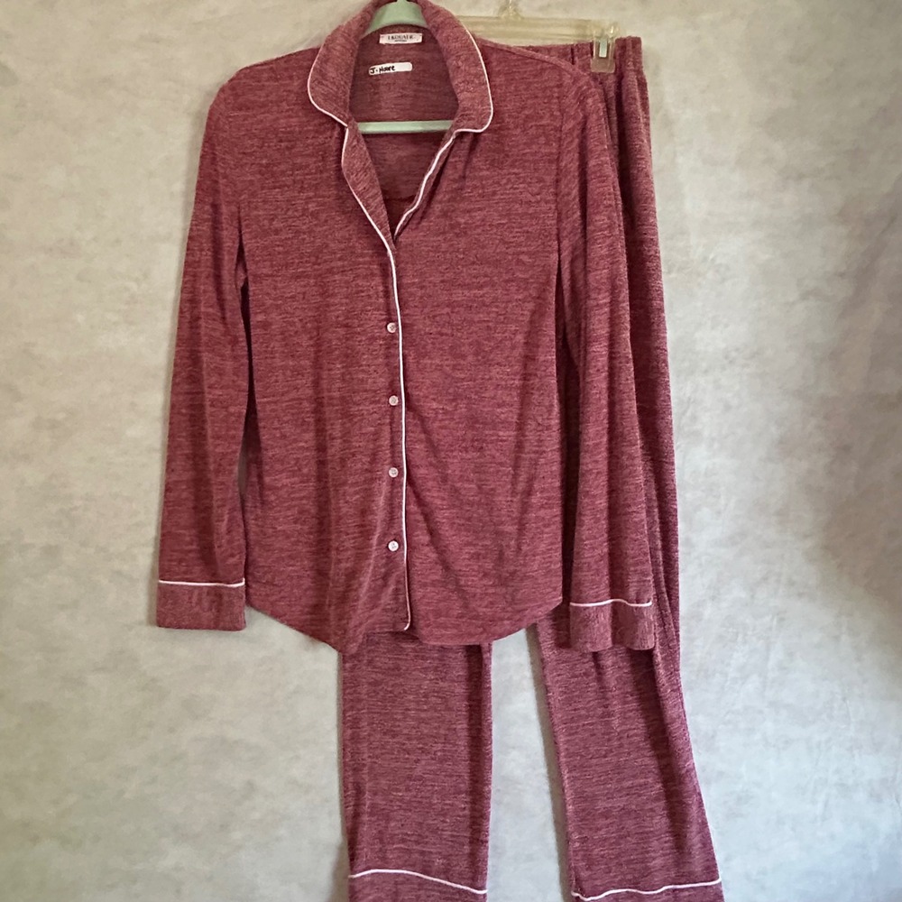 Ekouaer Womens Pajama Set Burgundy Heather Long Sleeve Pants Small